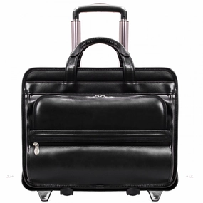 McKlein USA Franklin 15.6" Leather Wheeled Laptop Briefcase