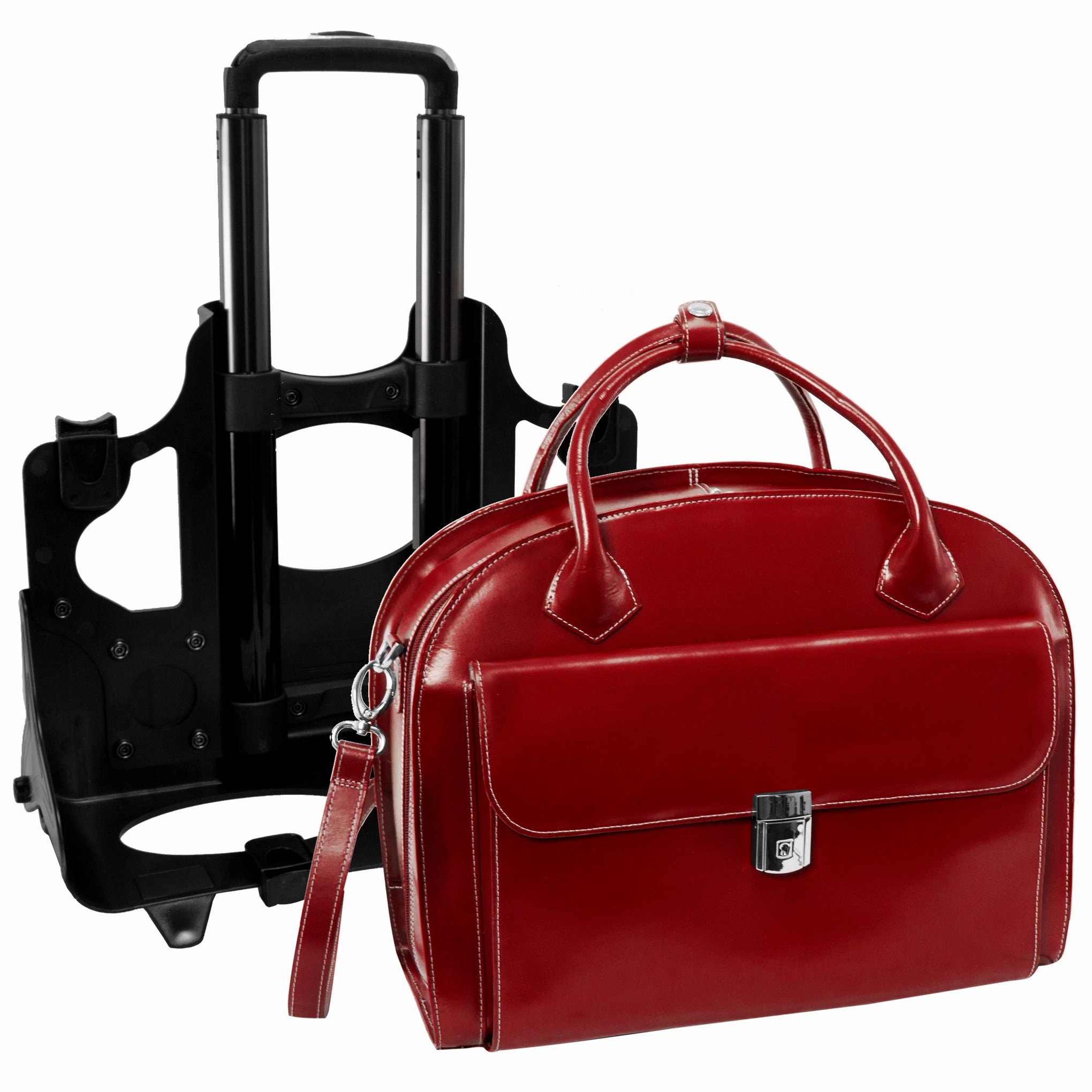 McKlein USA Glen Ellyn 15.4" Leather Wheeled Ladies' Laptop Briefcase