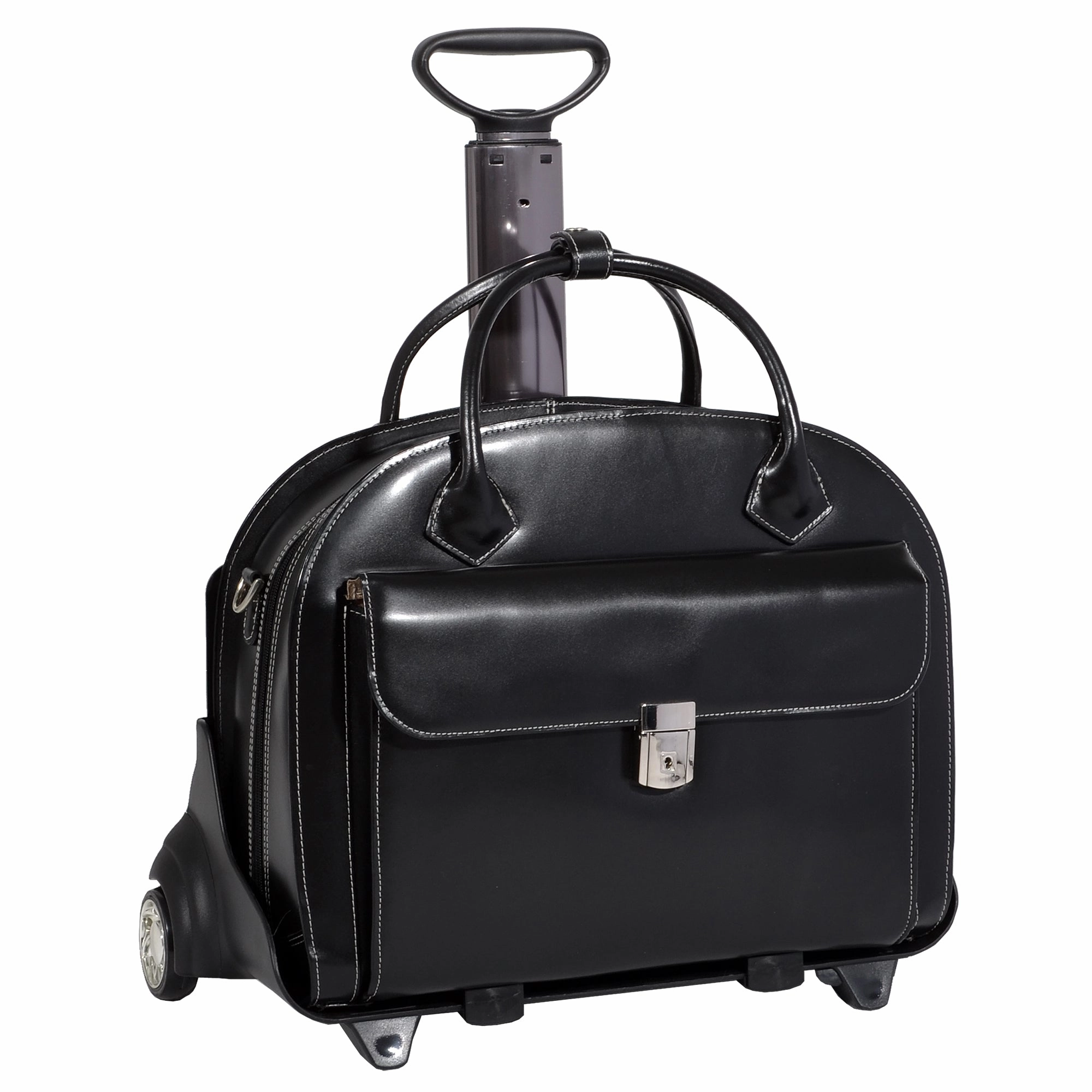 McKlein USA Glen Ellyn 15.4" Leather Wheeled Ladies' Laptop Briefcase