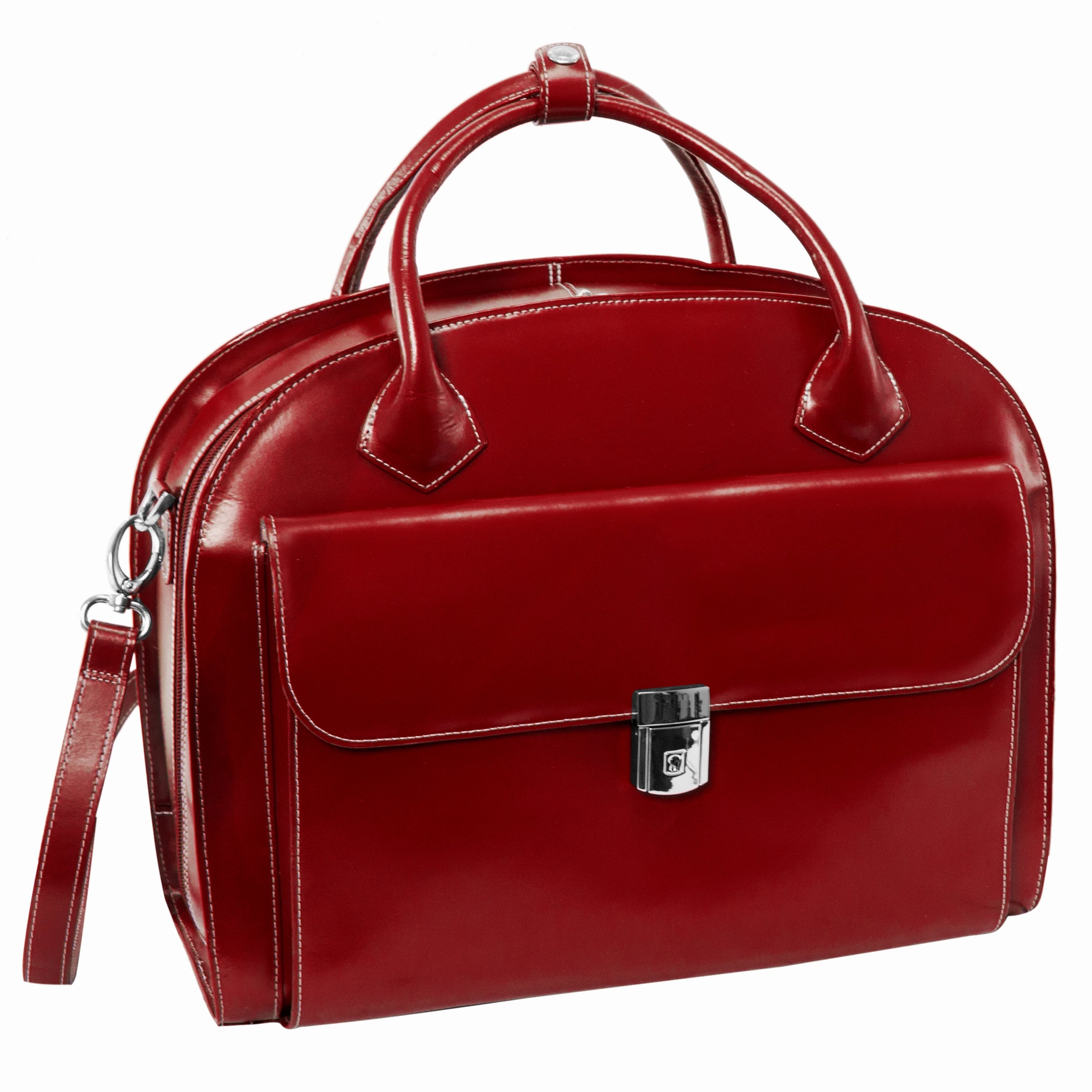 McKlein USA Glen Ellyn 15.4" Leather Wheeled Ladies' Laptop Briefcase