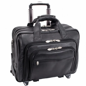 McKlein USA Gold Coast 17" Leather Wheeled Laptop Briefcase
