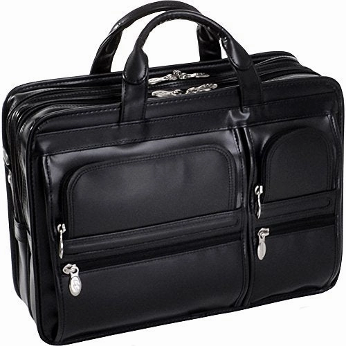 McKlein USA Hubbard 15.6" Leather Double Compartments Laptop Briefcase