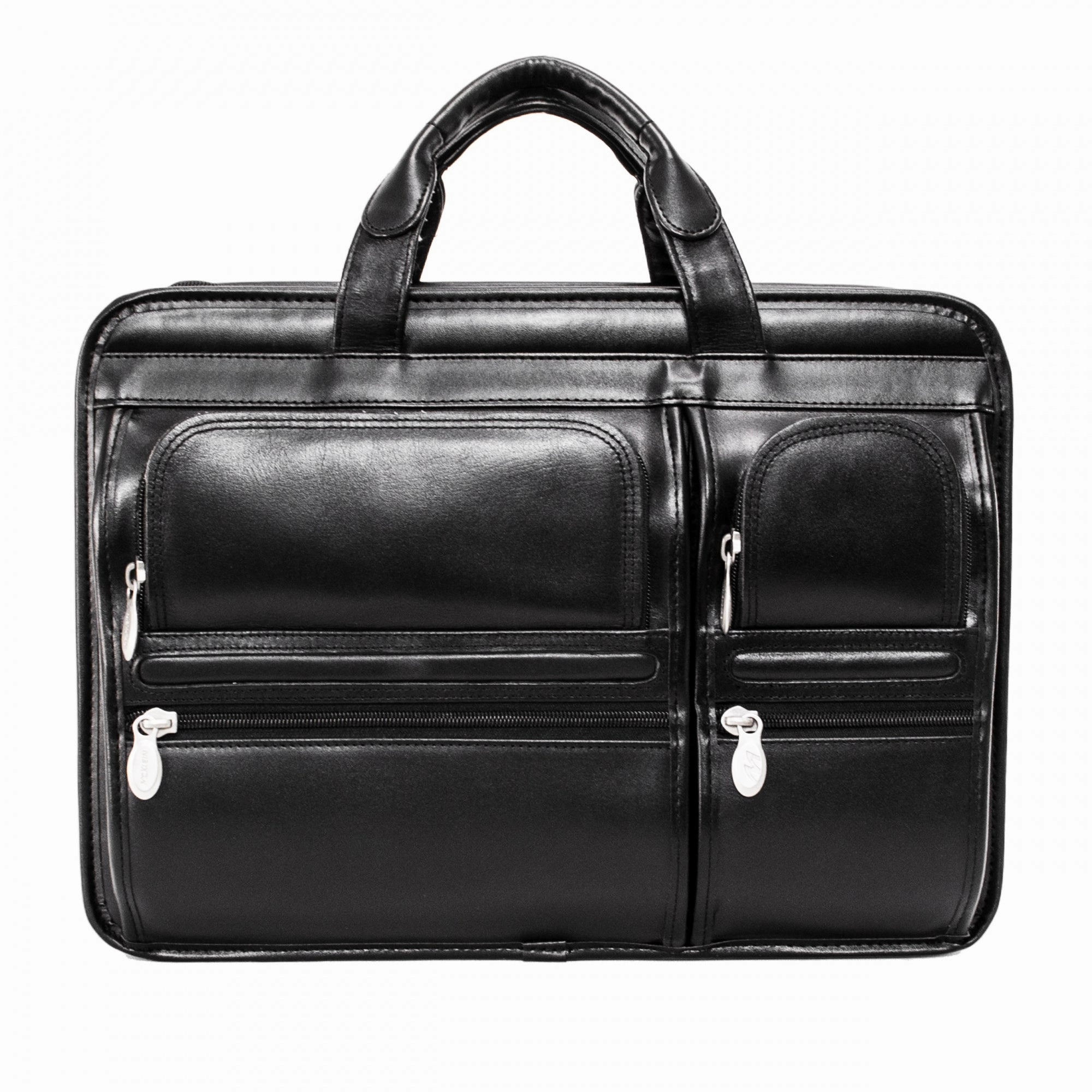 McKlein USA Hubbard 15.6" Leather Double Compartments Laptop Briefcase