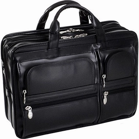McKlein USA Hubbard 15.6" Leather Double Compartments Laptop Briefcase