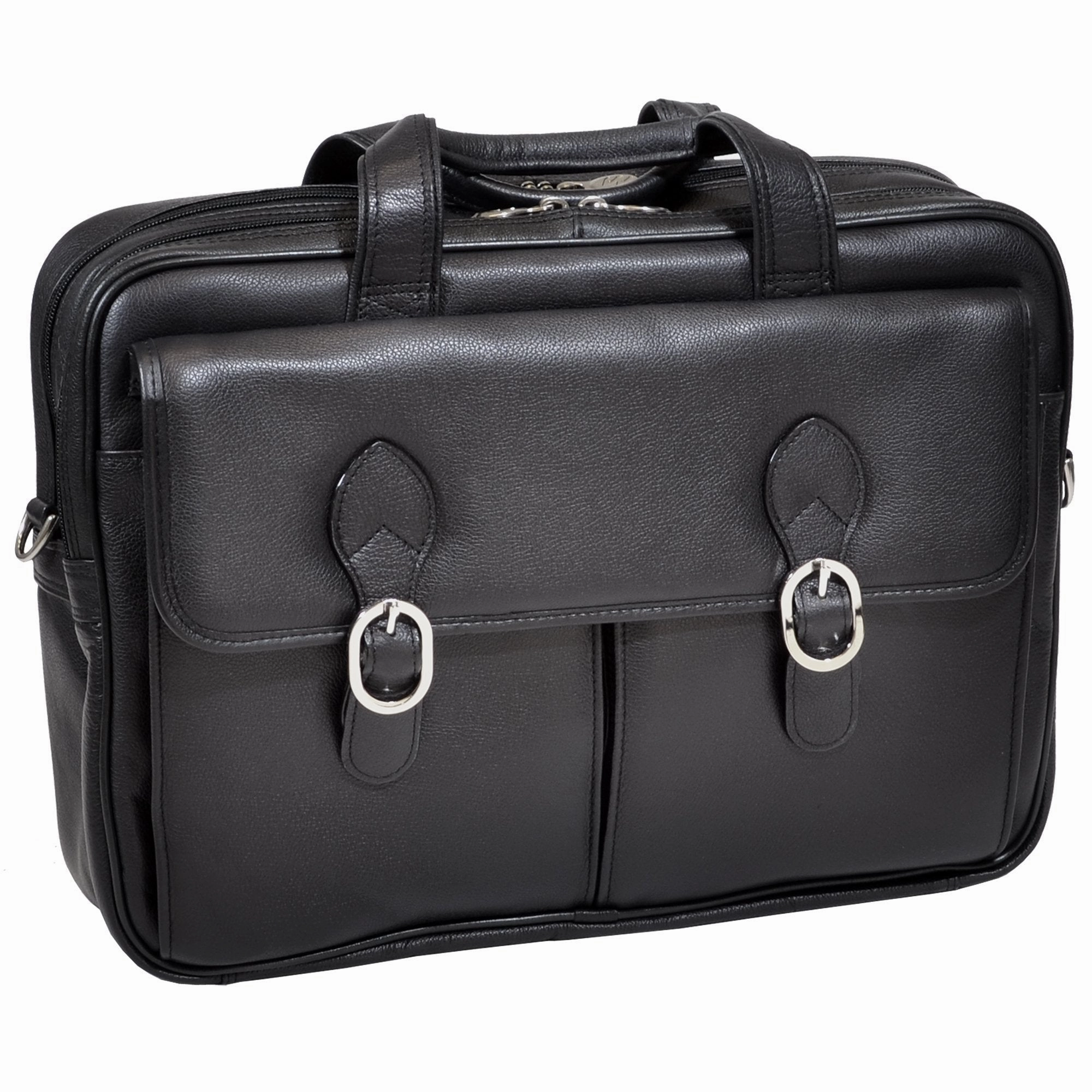 McKlein USA Hyde Park 15" Leather Double Compartment Laptop Briefcase