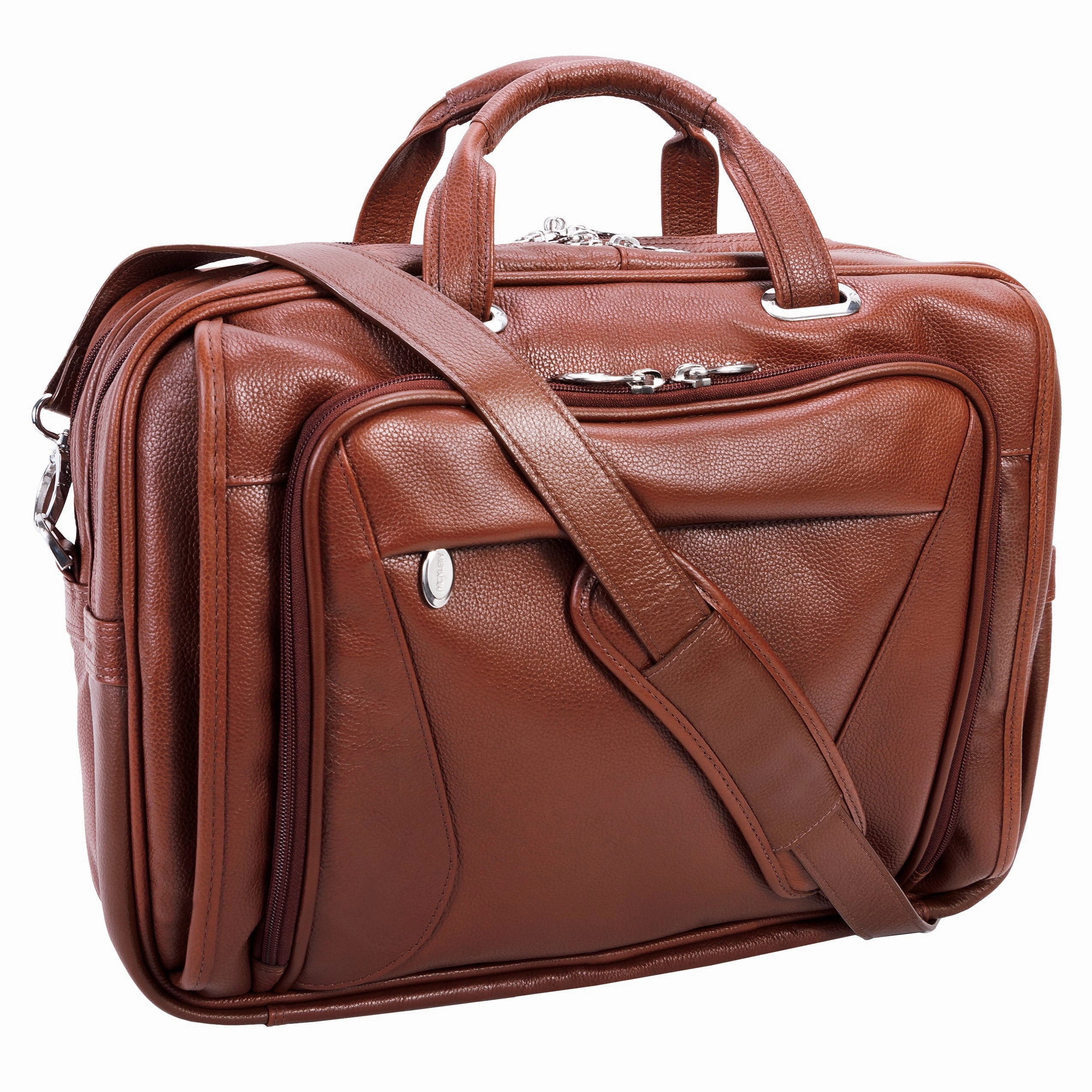 McKlein USA Irving Park 15.6" Leather Double Compartment Laptop Briefcase