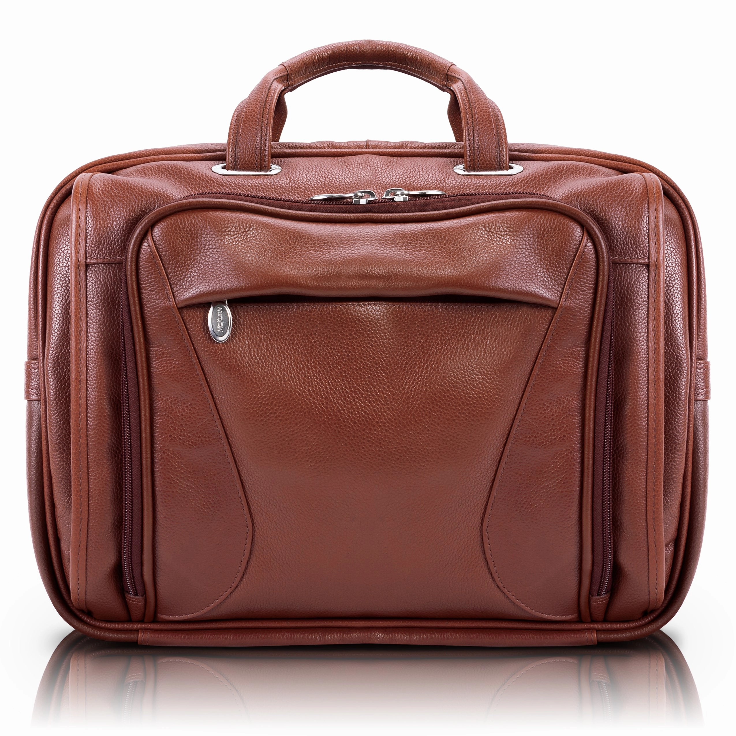 McKlein USA Irving Park 15.6" Leather Double Compartment Laptop Briefcase
