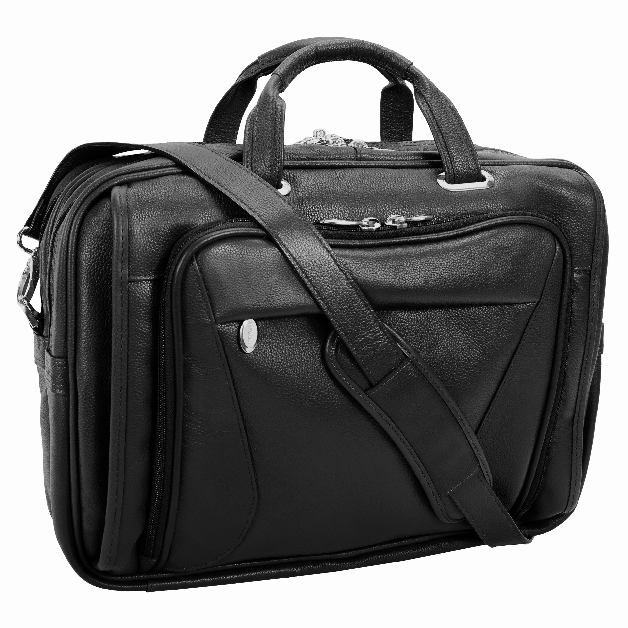 McKlein USA Irving Park 15.6" Leather Double Compartment Laptop Briefcase