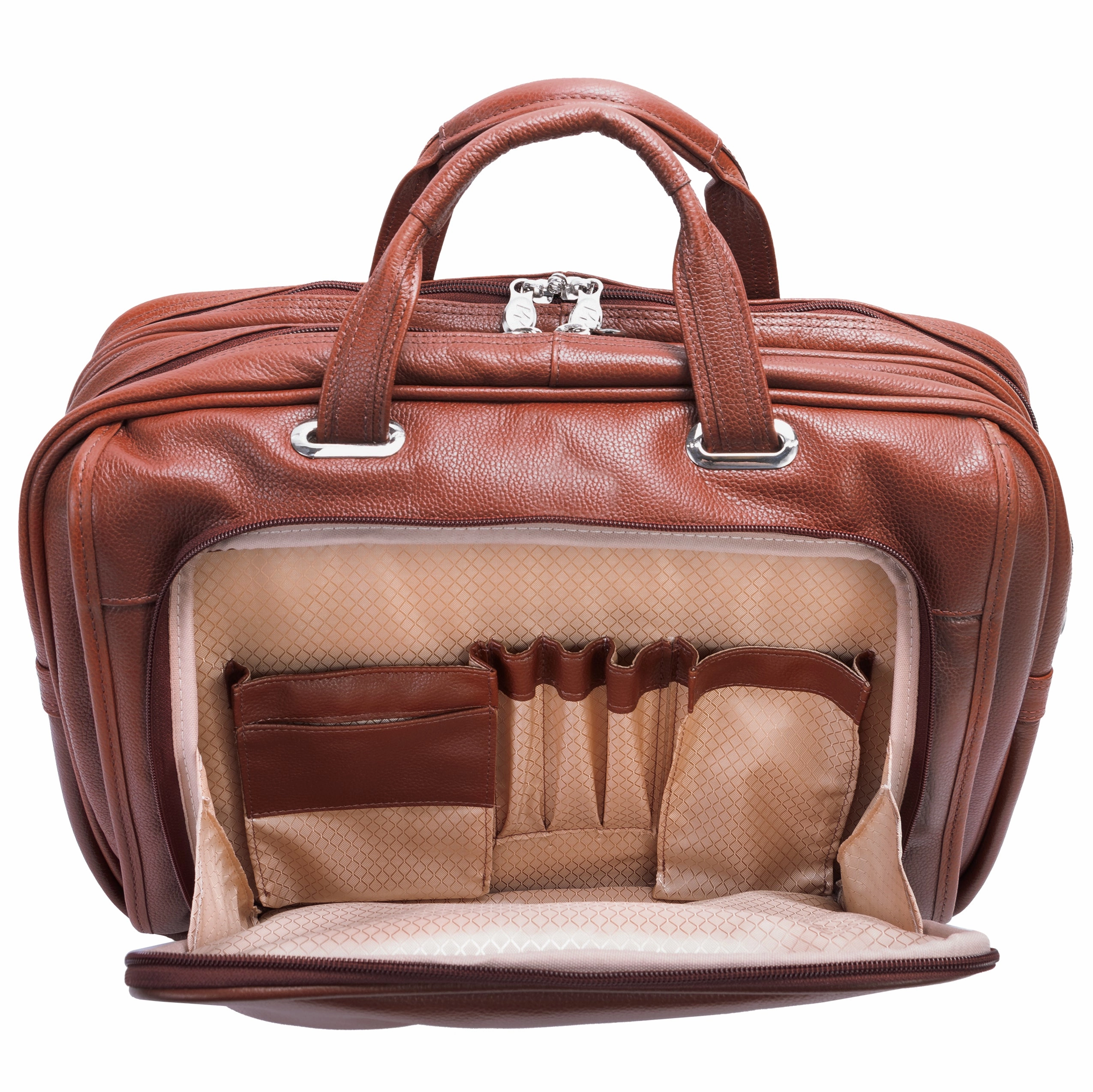 McKlein USA Irving Park 15.6" Leather Double Compartment Laptop Briefcase