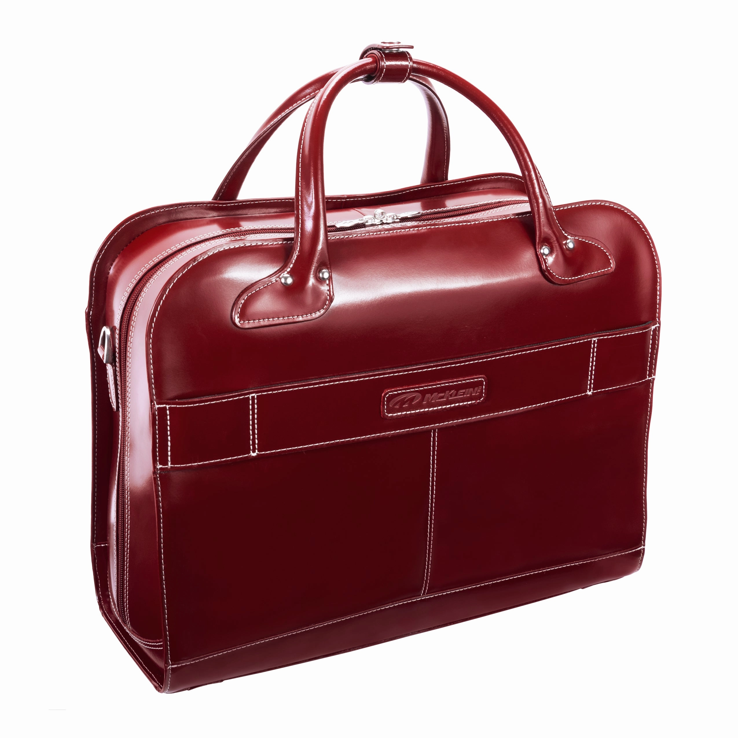 McKlein USA Lakewood Ladies' Leather Fly-Through Checkpoint-Friendly Detachable Wheeled Briefcase