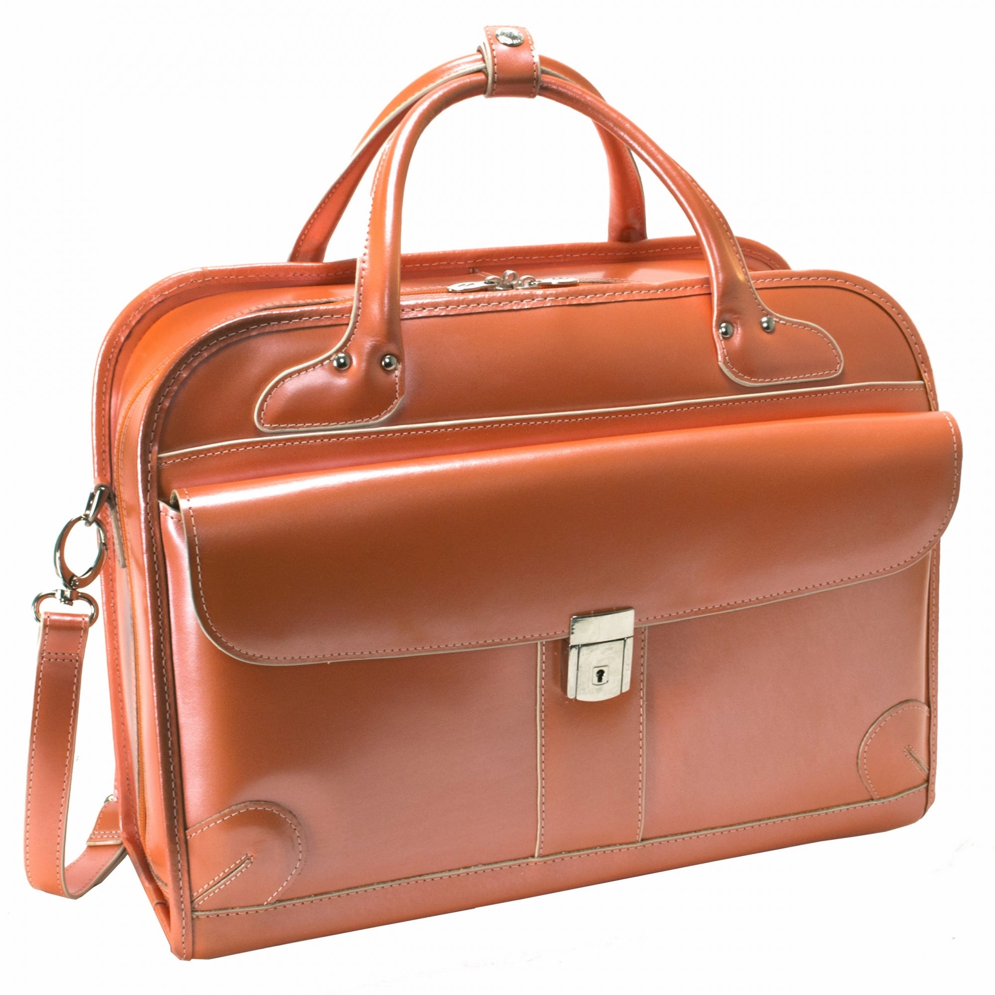 McKlein USA Lakewood Ladies' Leather Fly-Through Checkpoint-Friendly Detachable Wheeled Briefcase