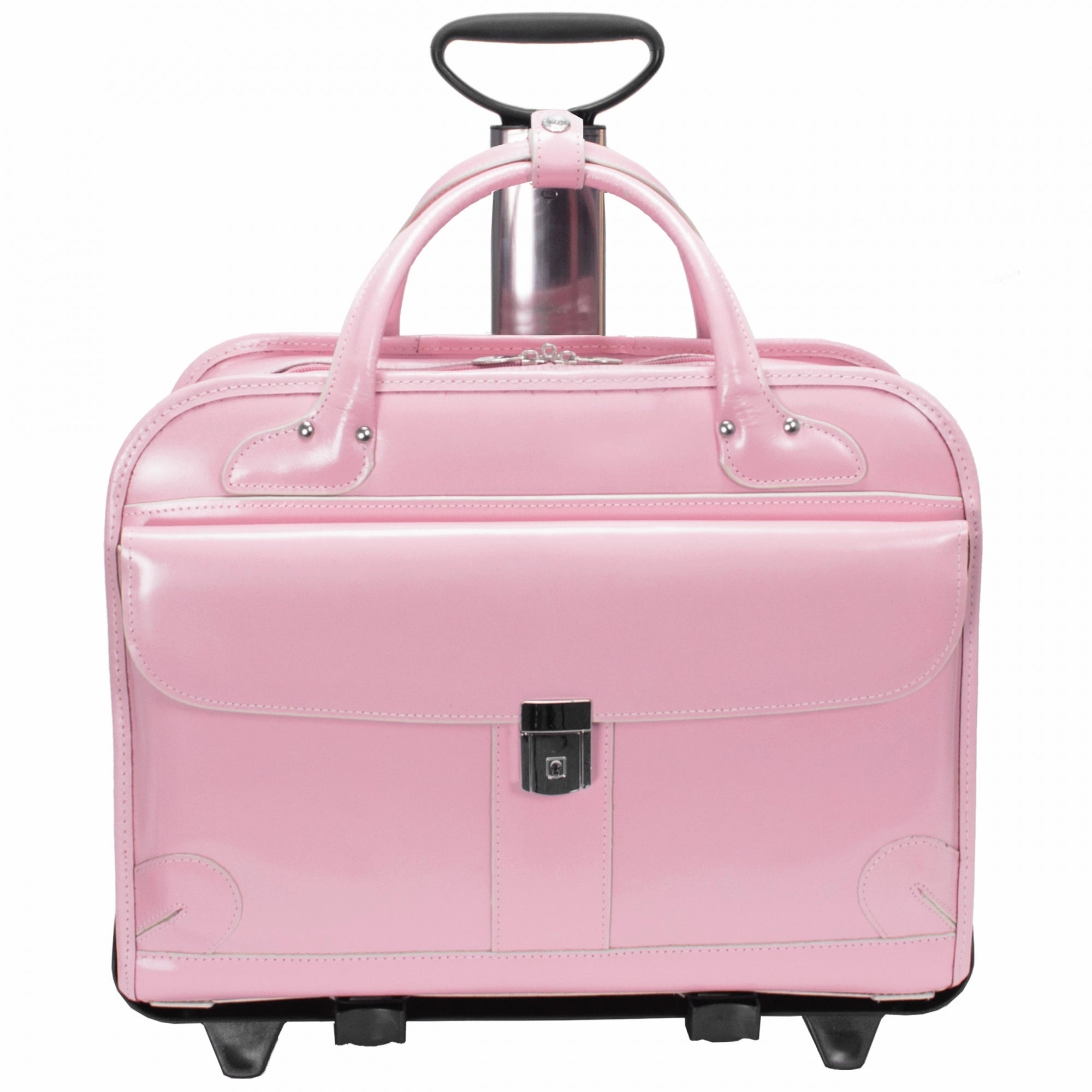 McKlein USA Lakewood Ladies' Leather Fly-Through Checkpoint-Friendly Detachable Wheeled Briefcase