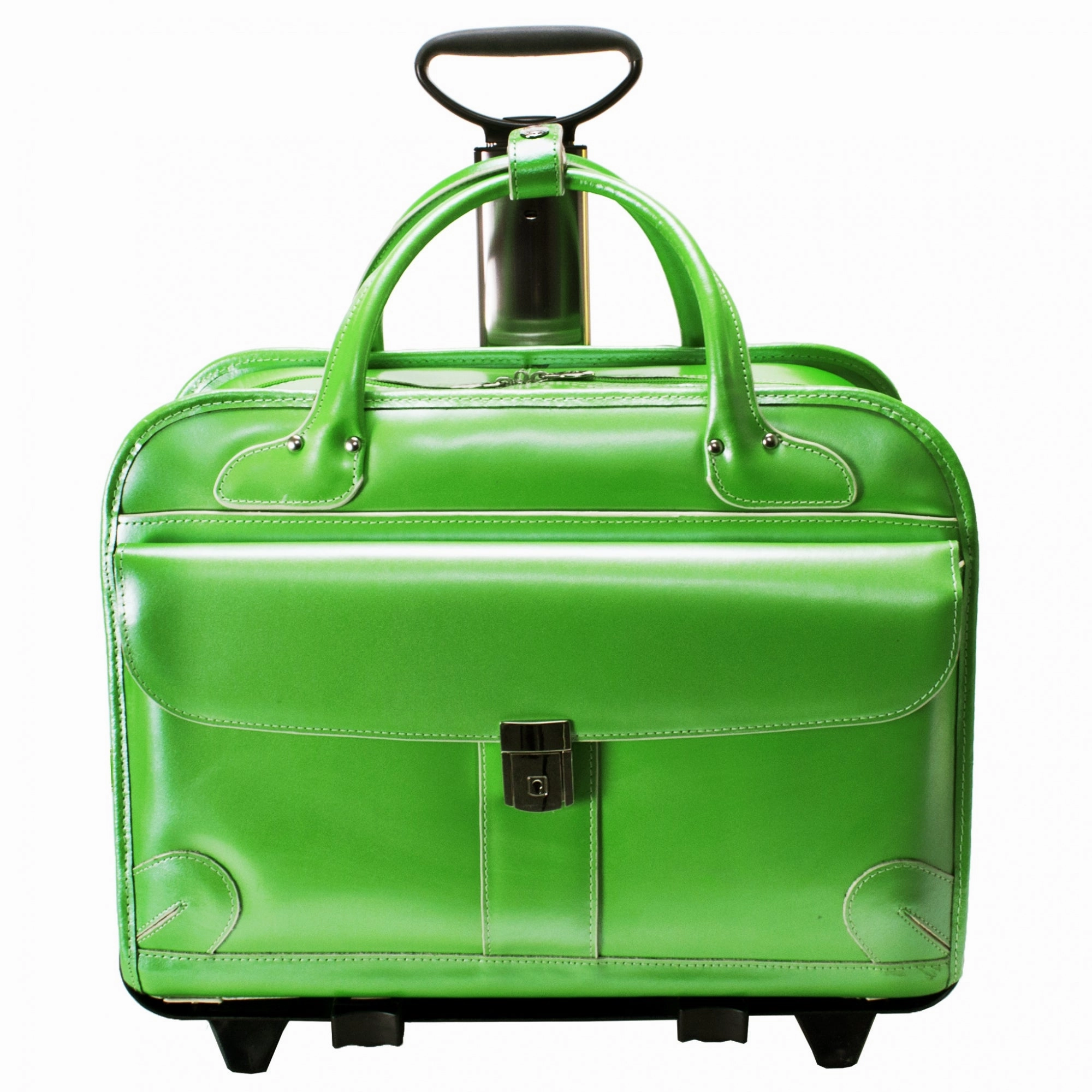 McKlein USA Lakewood Ladies' Leather Fly-Through Checkpoint-Friendly Detachable Wheeled Briefcase