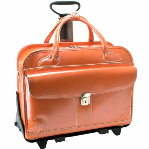 McKlein USA Lakewood Ladies' Leather Fly-Through Checkpoint-Friendly Detachable Wheeled Briefcase