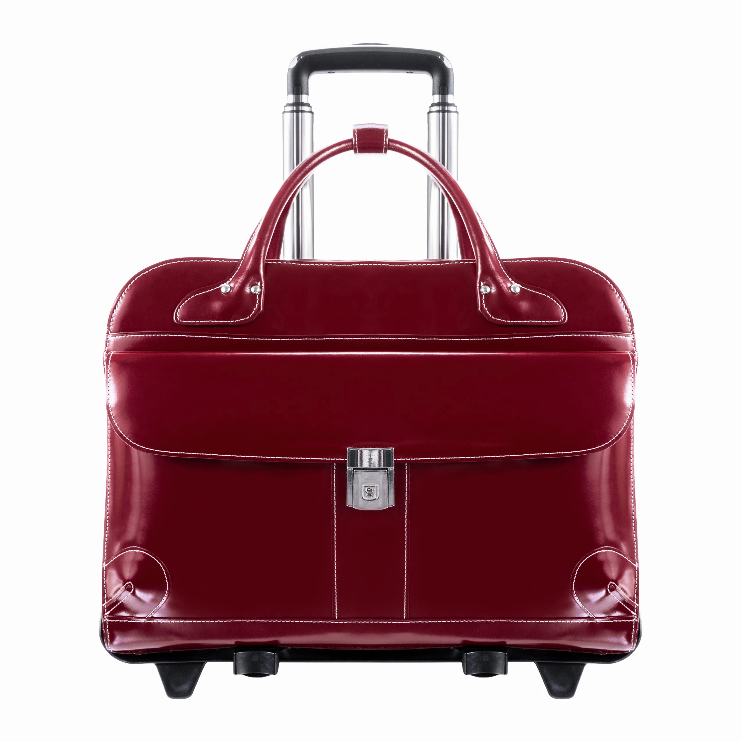 McKlein USA Lakewood Ladies' Leather Fly-Through Checkpoint-Friendly Detachable Wheeled Briefcase