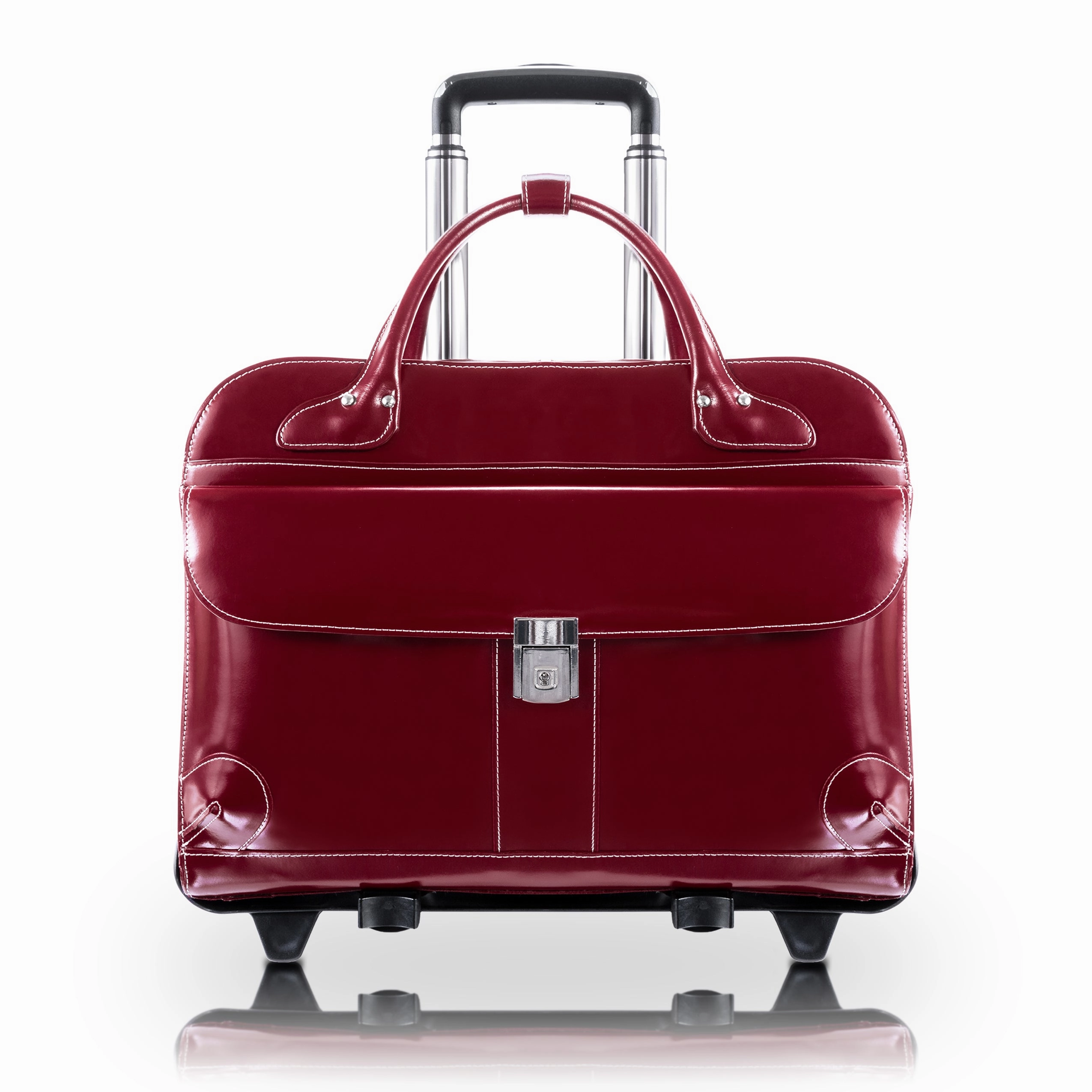 McKlein USA Lakewood Ladies' Leather Fly-Through Checkpoint-Friendly Detachable Wheeled Briefcase