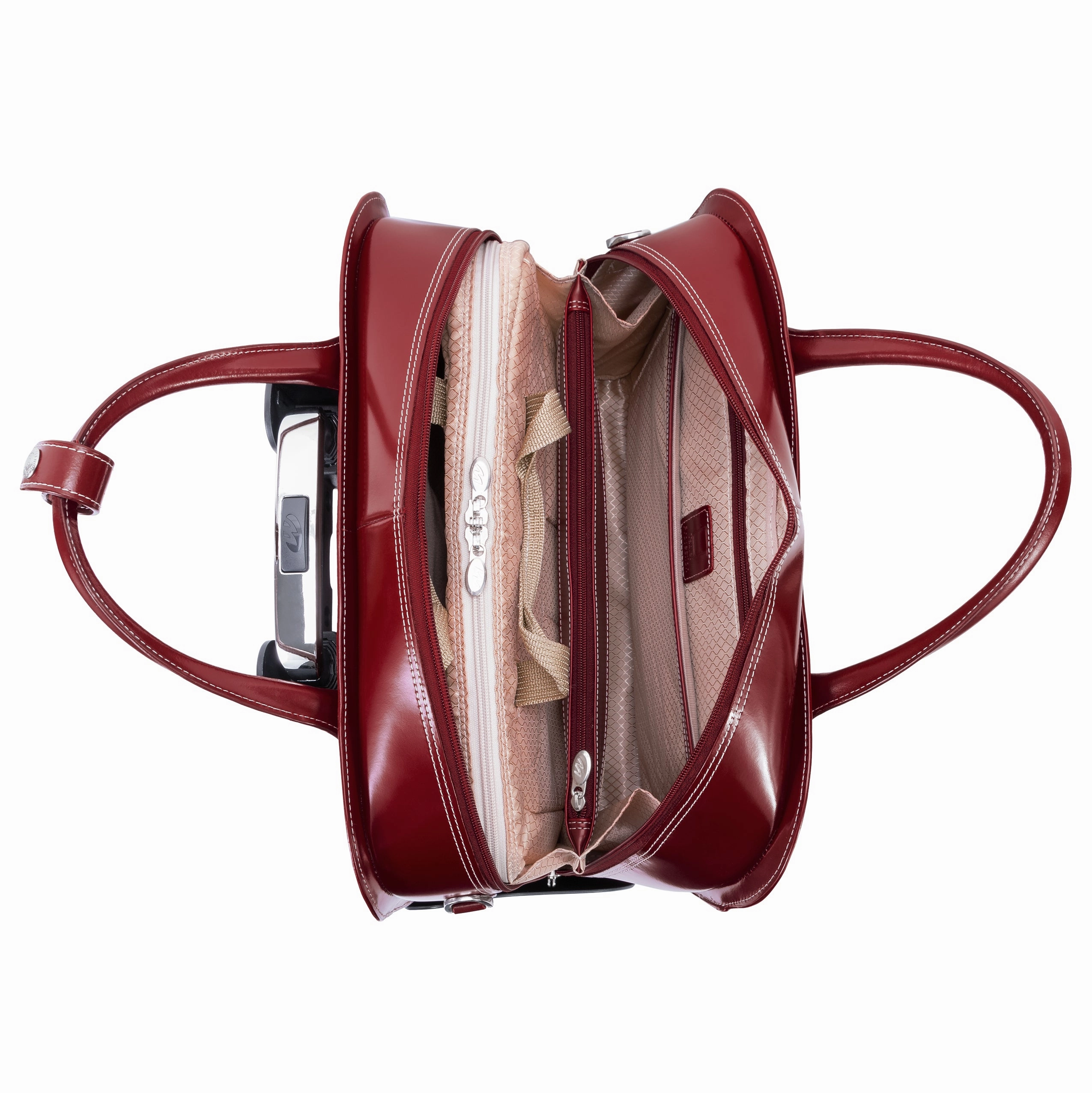 McKlein USA Lakewood Ladies' Leather Fly-Through Checkpoint-Friendly Detachable Wheeled Briefcase