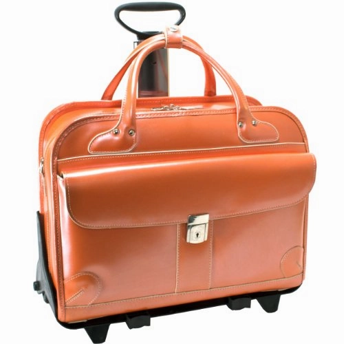 McKlein USA Lakewood Ladies' Leather Fly-Through Checkpoint-Friendly Detachable Wheeled Briefcase