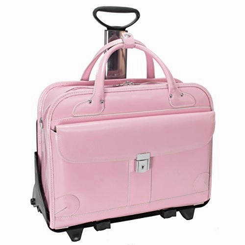 McKlein USA Lakewood Ladies' Leather Fly-Through Checkpoint-Friendly Detachable Wheeled Briefcase