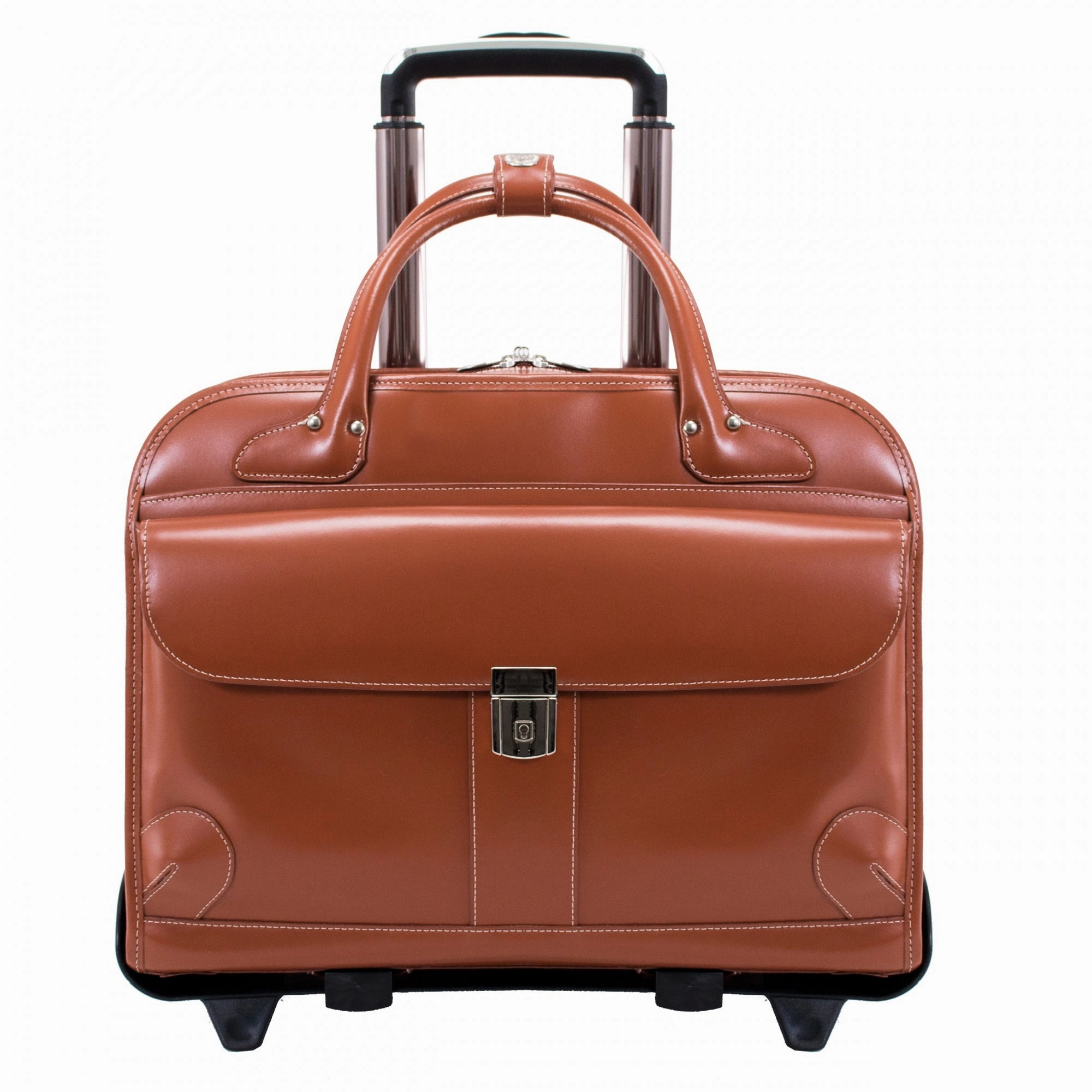 McKlein USA Lakewood Ladies' Leather Fly-Through Checkpoint-Friendly Detachable Wheeled Briefcase