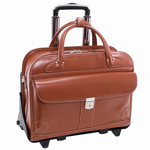 McKlein USA Lakewood Ladies' Leather Fly-Through Checkpoint-Friendly Detachable Wheeled Briefcase