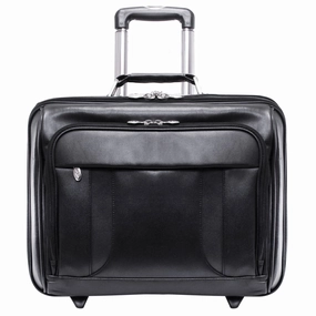 McKlein USA Lasalle 15.6" Leather Wheeled Laptop Overnight w/ Removable Briefcase