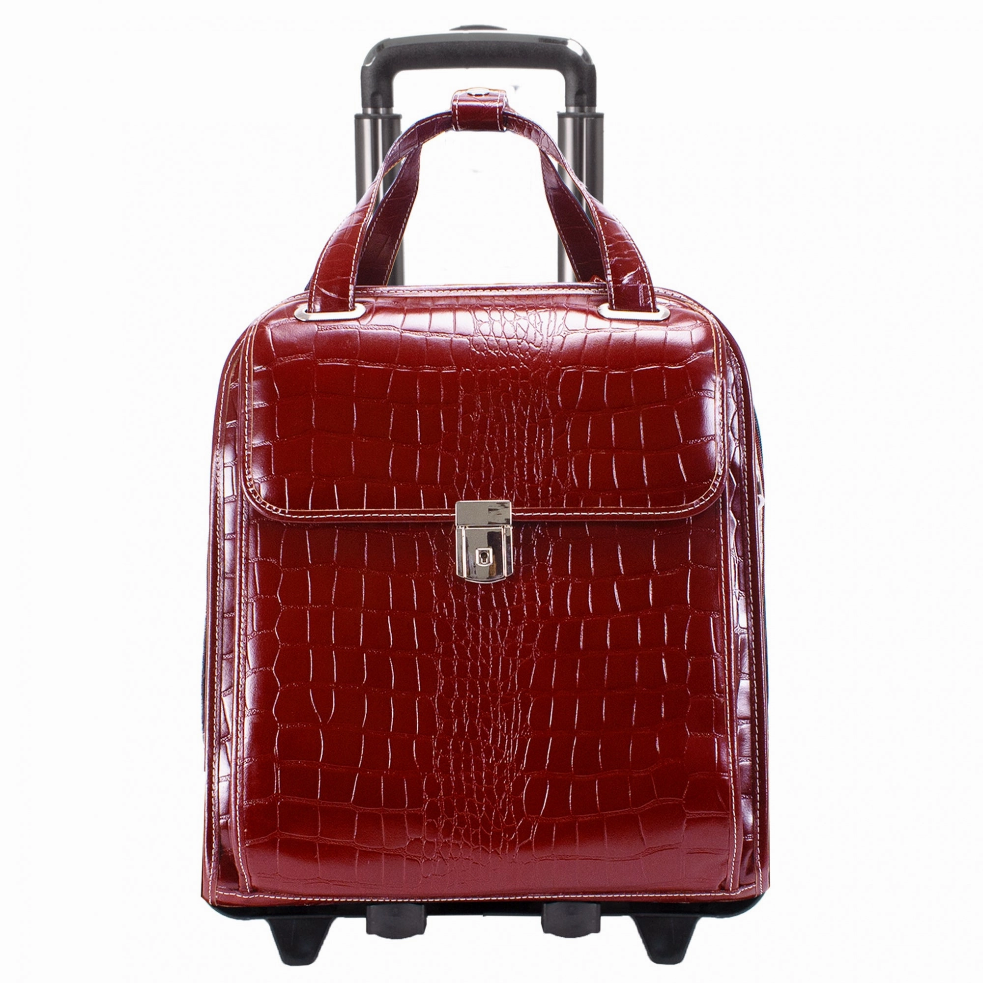 McKlein USA Novembre 15.6" Leather Ladies' Vertical Wheeled Laptop Briefcase