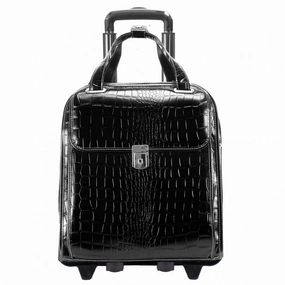 McKlein USA Novembre 15.6" Leather Ladies' Vertical Wheeled Laptop Briefcase