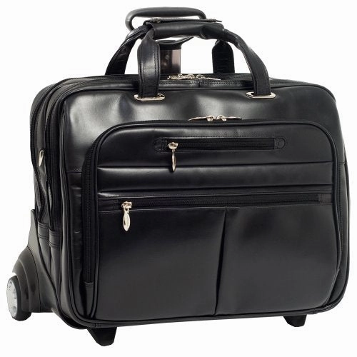 McKlein USA Ohare 15.6" Leather Detachable Wheeled Laptop Briefcase