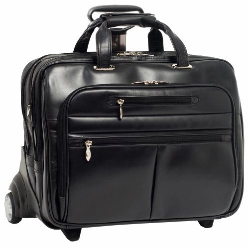 McKlein USA Ohare 15.6" Leather Detachable Wheeled Laptop Briefcase