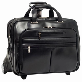 McKlein USA Ohare 15.6" Leather Detachable Wheeled Laptop Briefcase