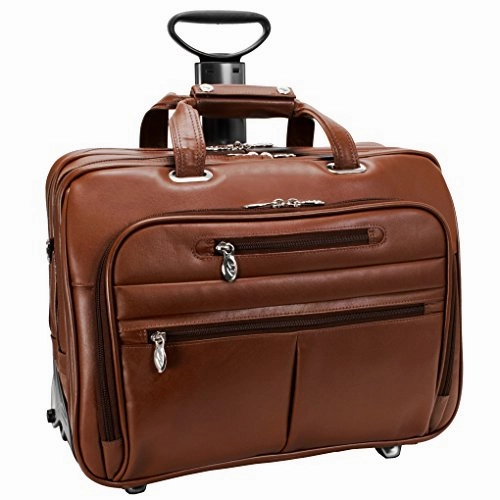 McKlein USA Ohare 15.6" Leather Detachable Wheeled Laptop Briefcase