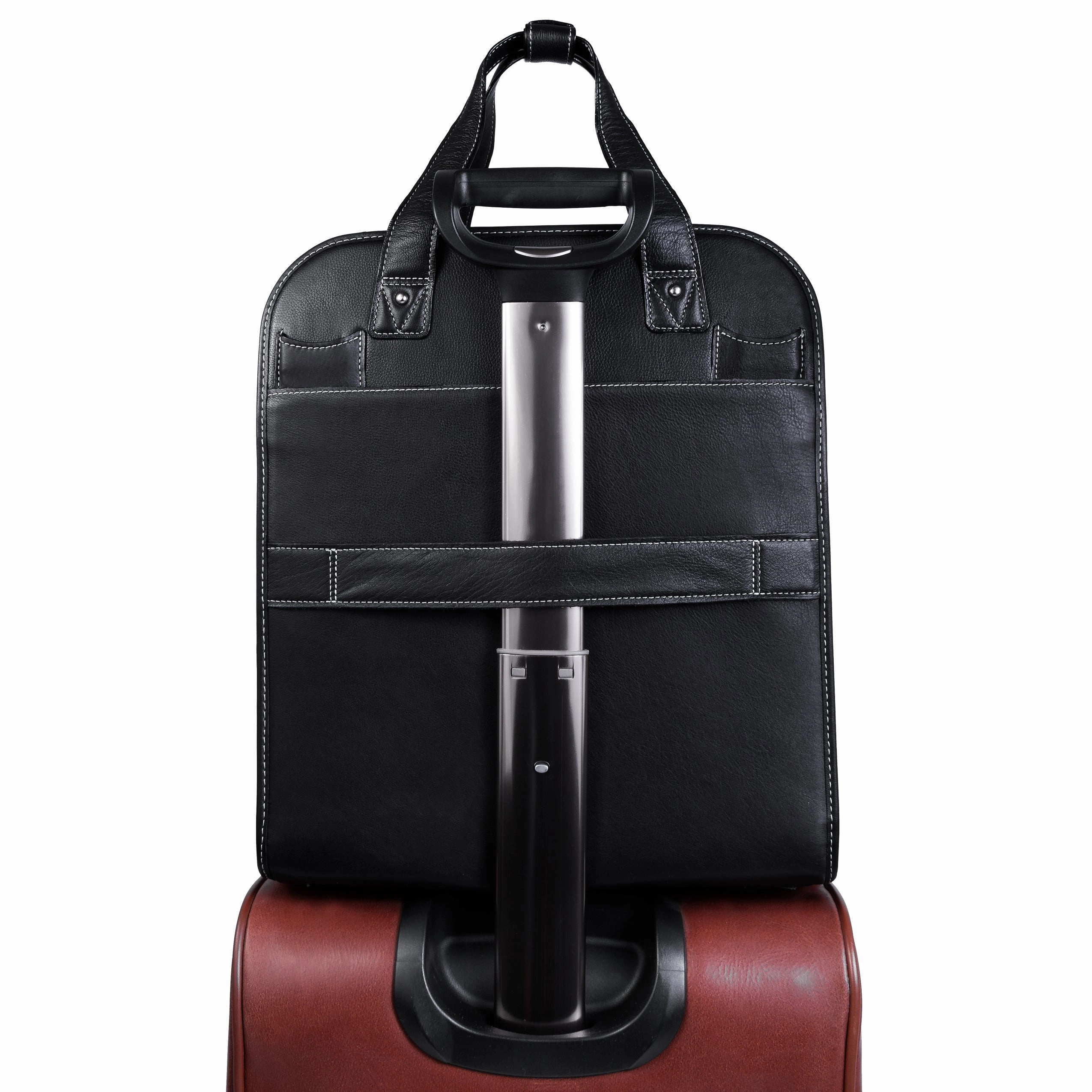 McKlein USA Pastenello 15.6" Leather Vertical Patented Detachable Wheeled Laptop Briefcase