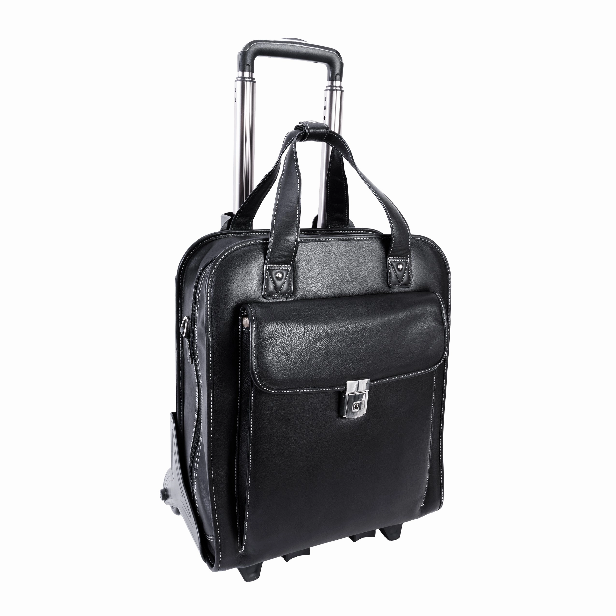 McKlein USA Pastenello 15.6" Leather Vertical Patented Detachable Wheeled Laptop Briefcase