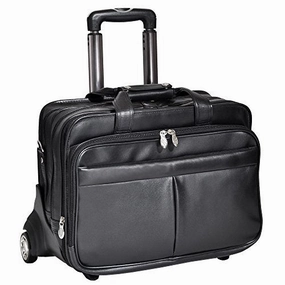 McKlein USA Roosevelt 17" Leather Wheeled Laptop Briefcase w/ Removable Sleeve
