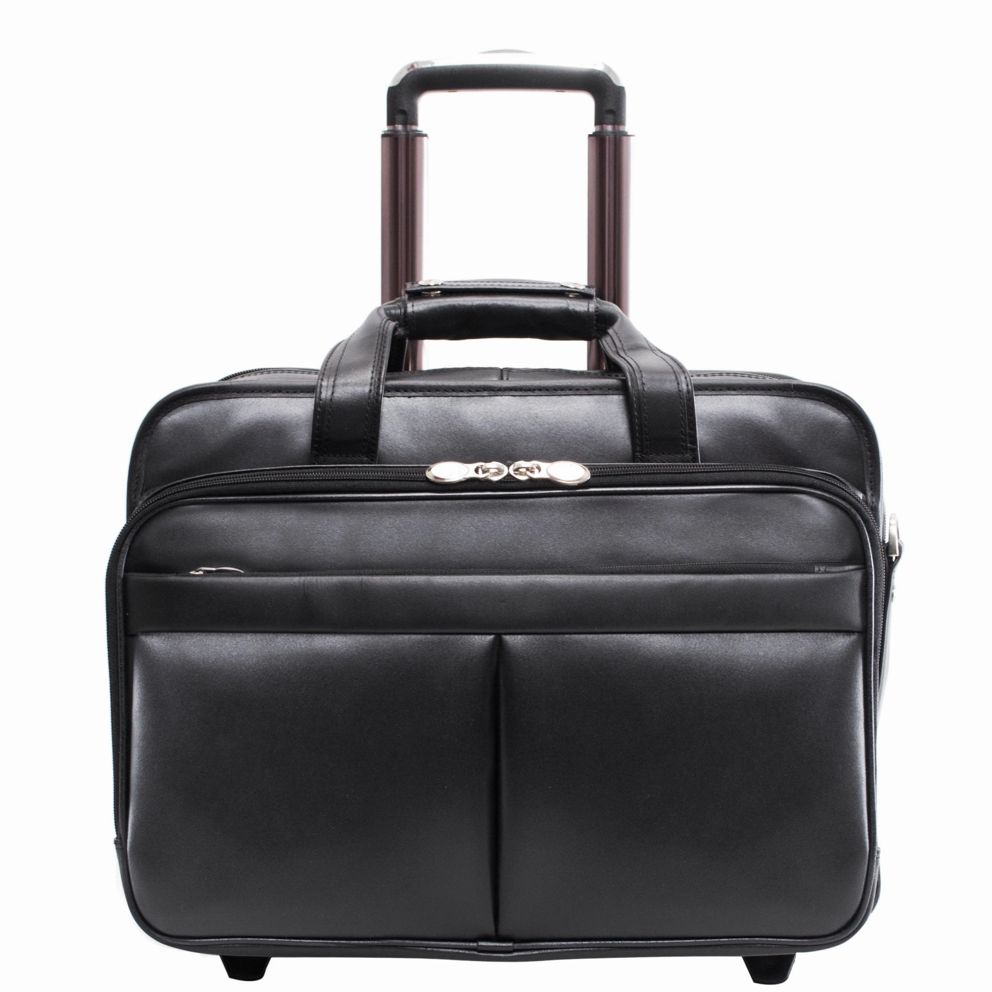 McKlein USA Roosevelt 17" Leather Wheeled Laptop Briefcase w/ Removable Sleeve