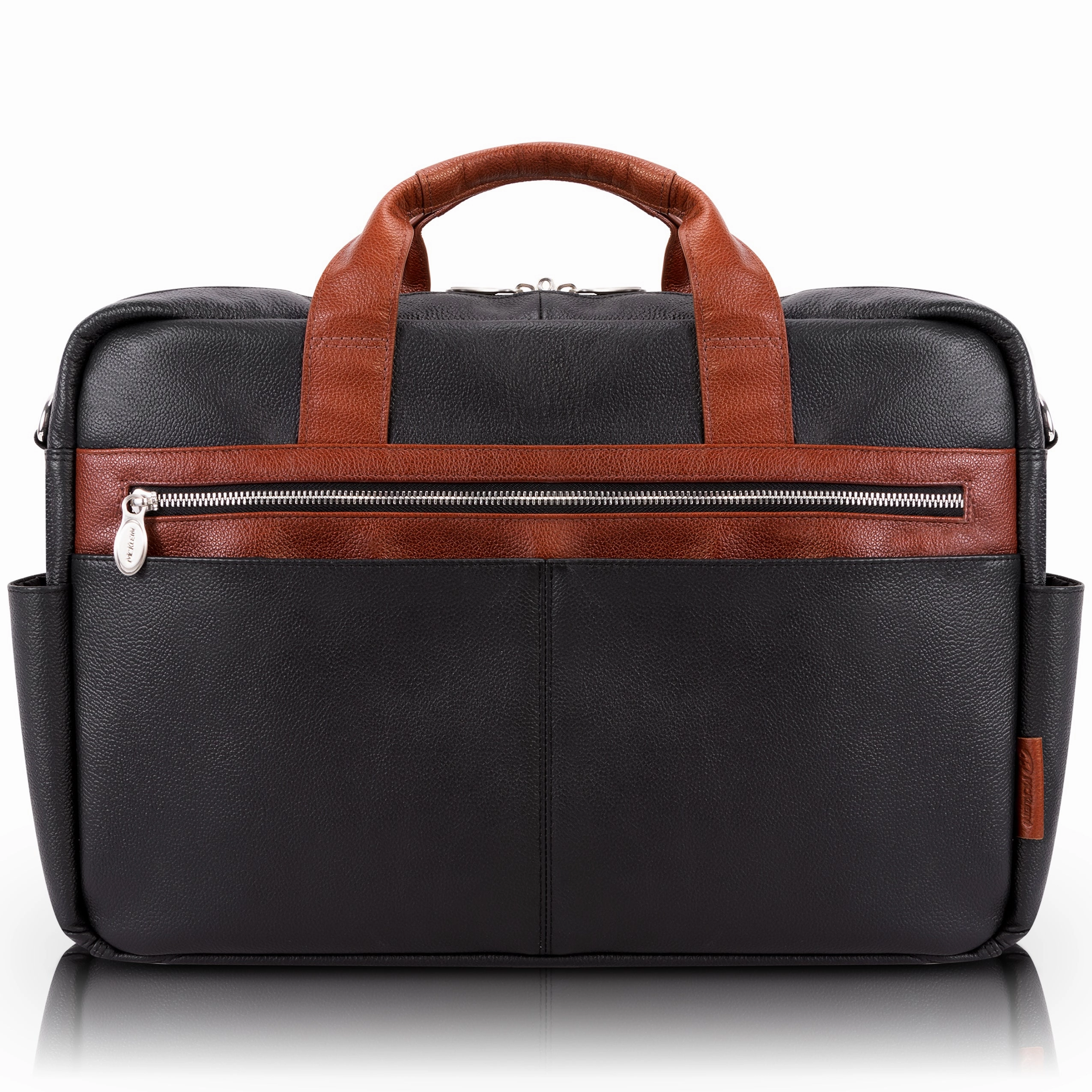 McKlein USA Southport 17" Leather Two-Tone Dual-Compartment Laptop & Tablet Briefcase