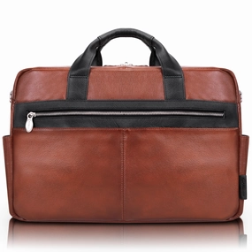 McKlein USA Southport 17" Leather Two-Tone Dual-Compartment Laptop & Tablet Briefcase