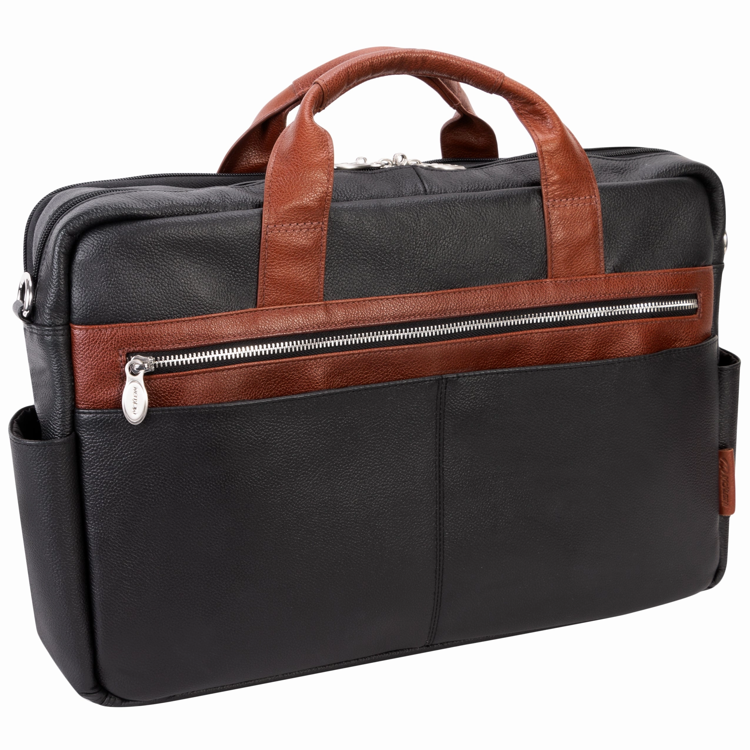 McKlein USA Southport 17" Leather Two-Tone Dual-Compartment Laptop & Tablet Briefcase