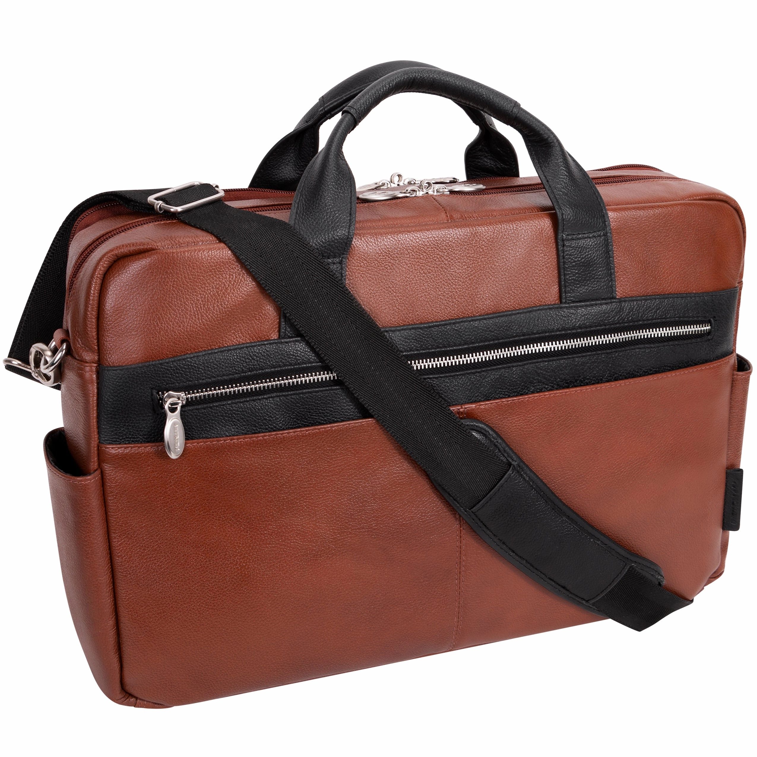 McKlein USA Southport 17" Leather Two-Tone Dual-Compartment Laptop & Tablet Briefcase