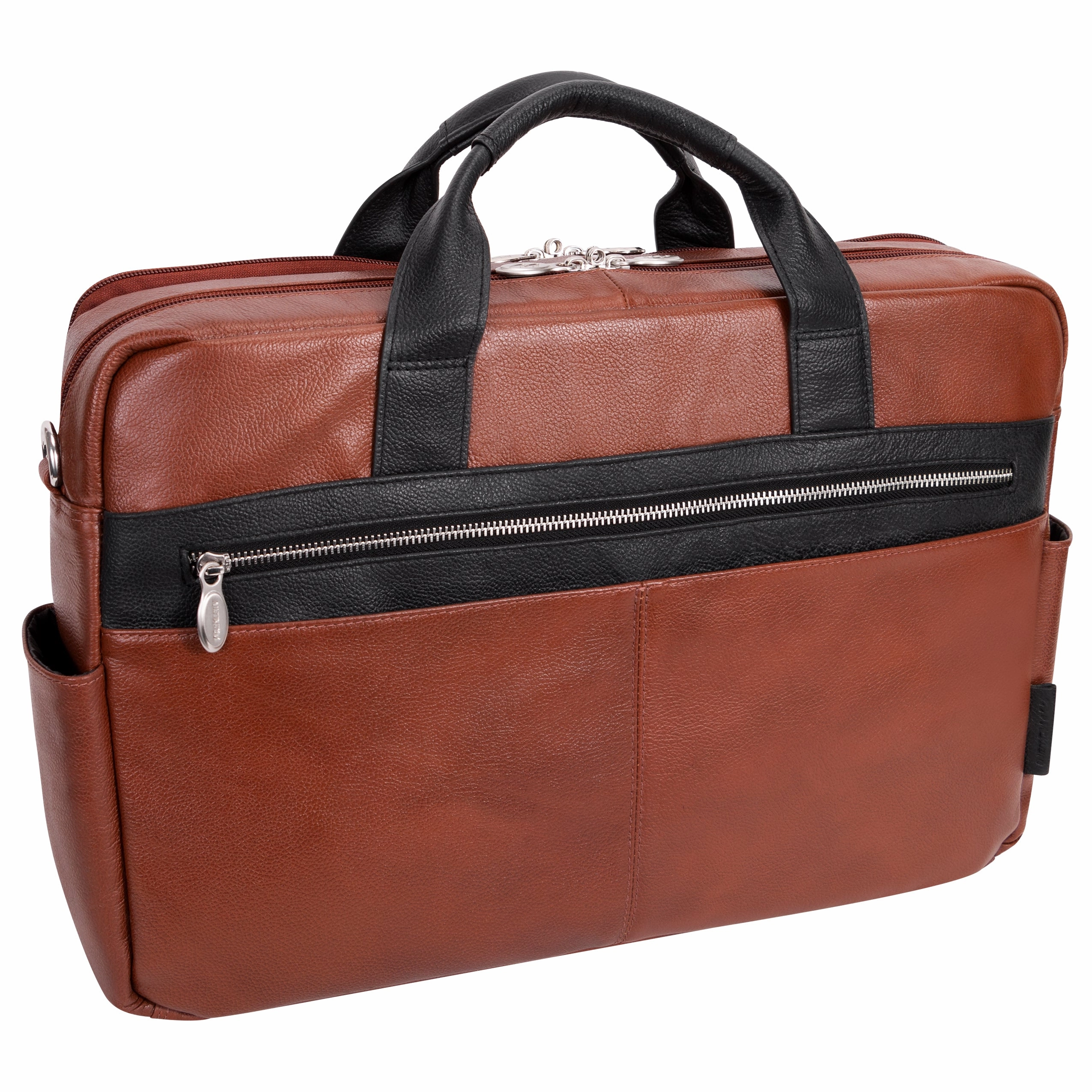 McKlein USA Southport 17" Leather Two-Tone Dual-Compartment Laptop & Tablet Briefcase