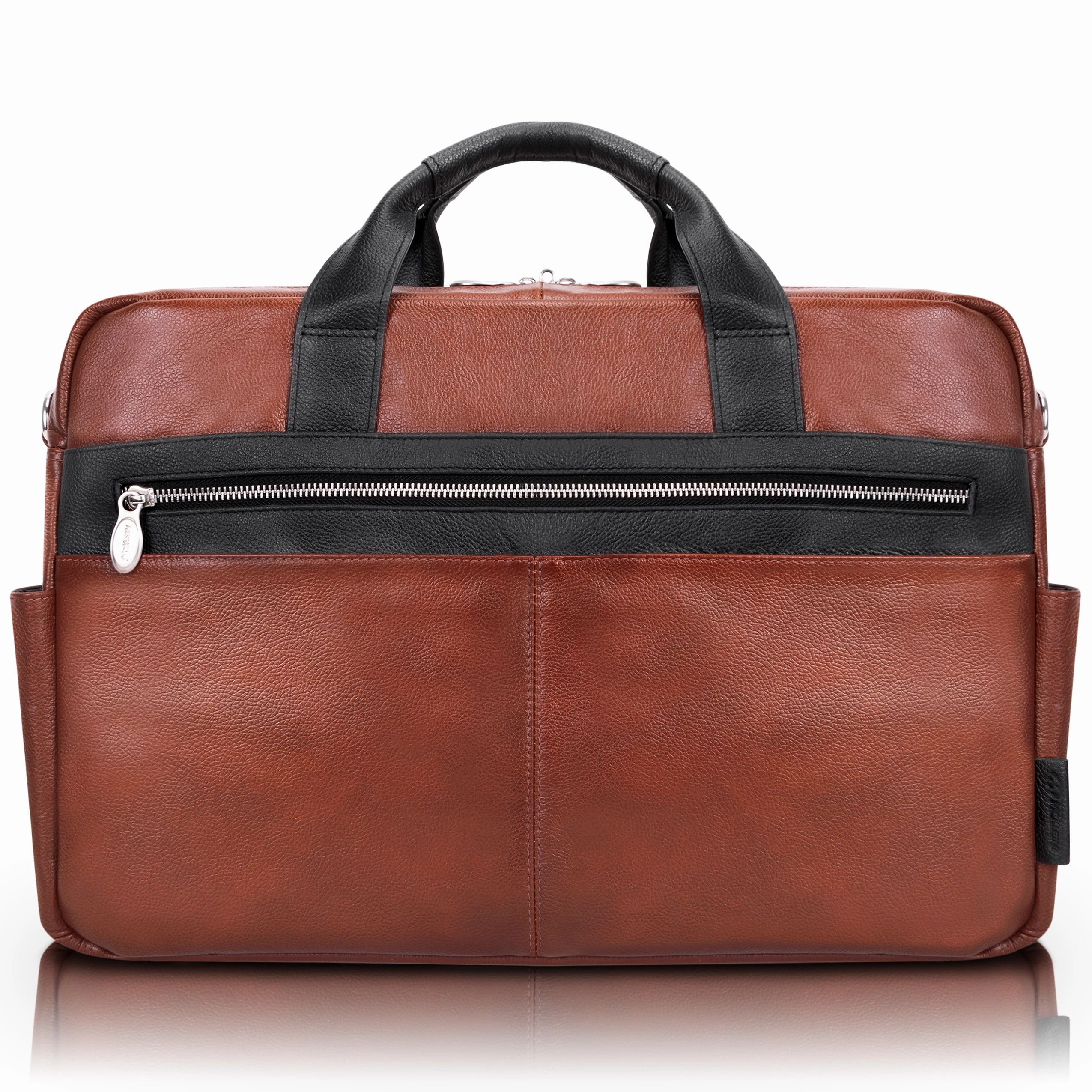 McKlein USA Southport 17" Leather Two-Tone Dual-Compartment Laptop & Tablet Briefcase