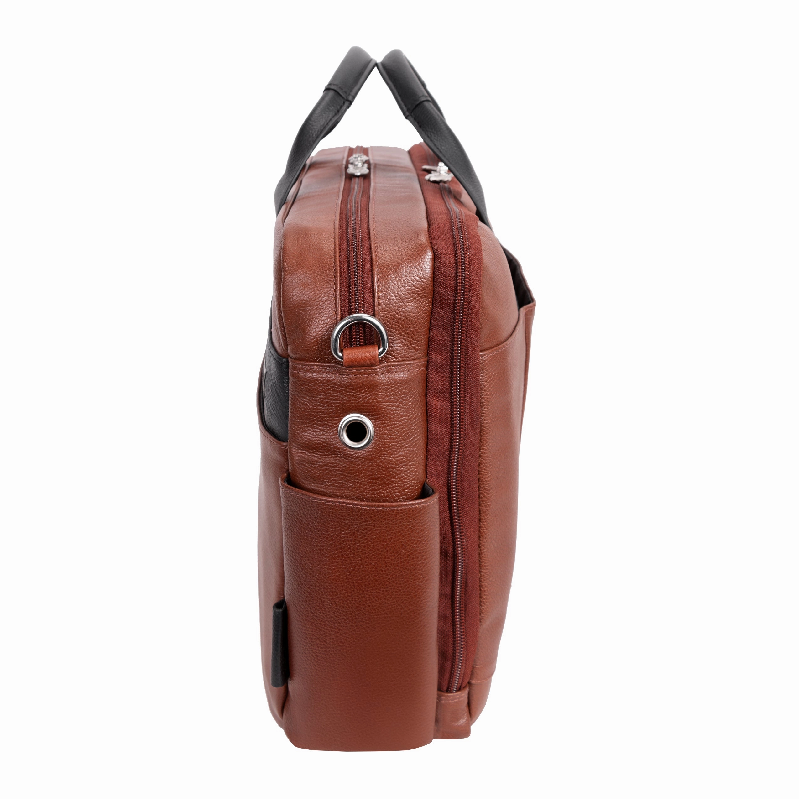McKlein USA Southport 17" Leather Two-Tone Dual-Compartment Laptop & Tablet Briefcase