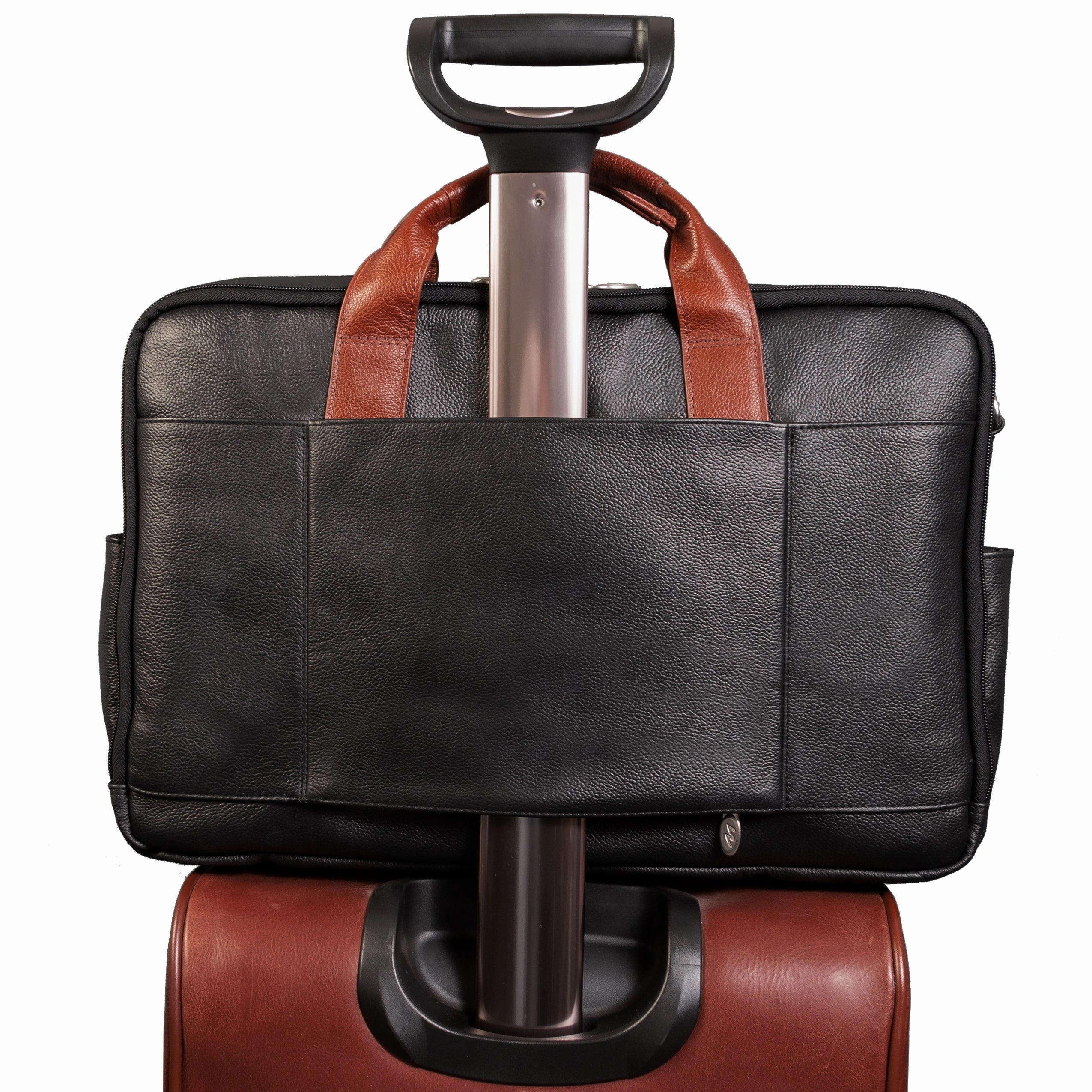 McKlein USA Southport 17" Leather Two-Tone Dual-Compartment Laptop & Tablet Briefcase