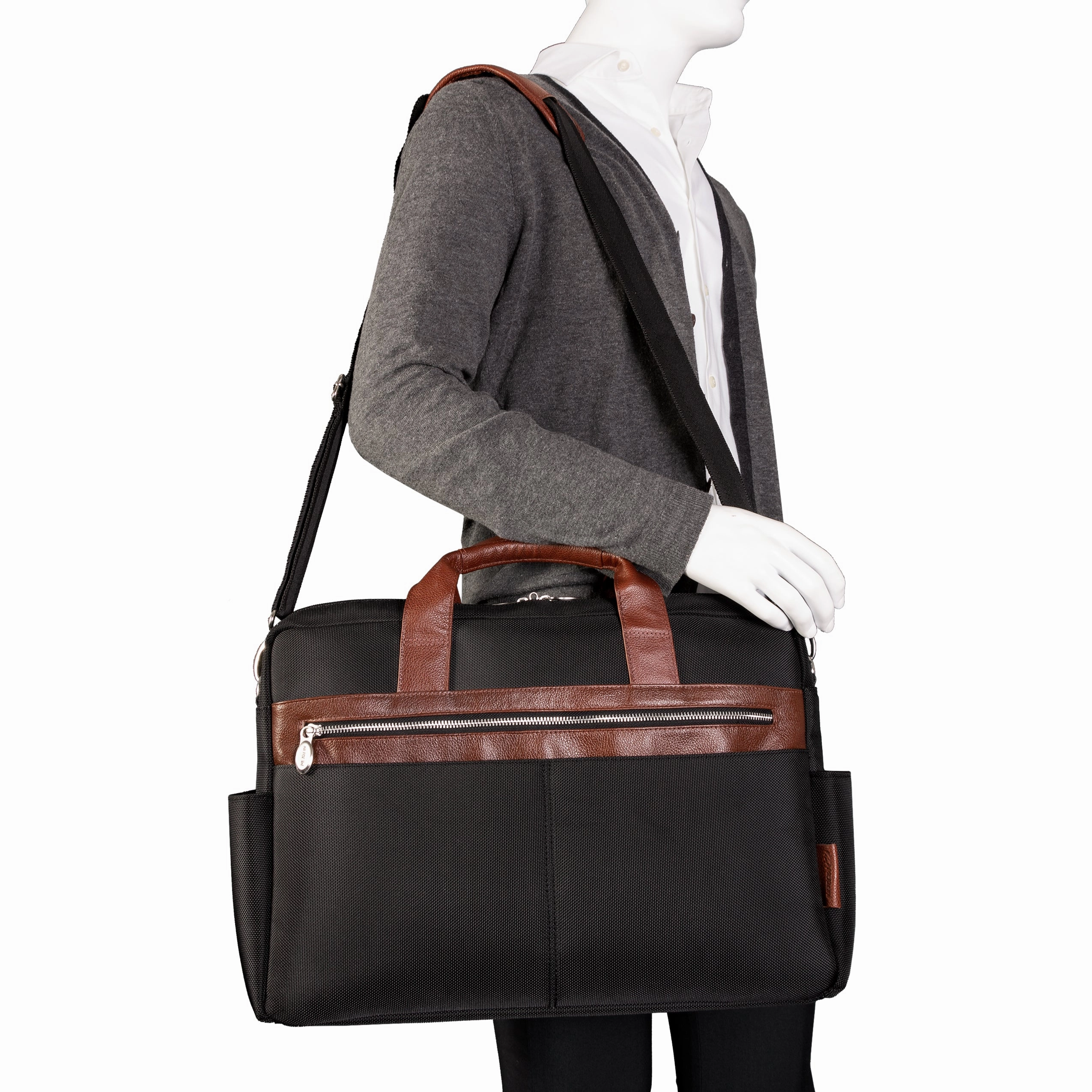 McKlein USA Southport 17" Nylon Two-Tone Dual-Compartment Laptop & Tablet Briefcase