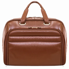 McKlein USA Springfield 15.4" Leather Double Compartment Laptop Briefcase