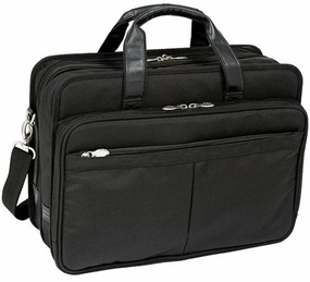 McKlein USA Walton 17" Nylon Expandable Double Compartment Laptop Briefcase w/ Removable Sleeve