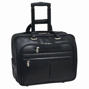 McKlein USA Wrightwood 17" Leather Wheeled Laptop Briefcase