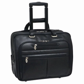 McKlein USA Wrightwood 17" Leather Wheeled Laptop Briefcase