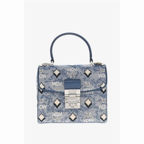 MCM Vintage Monogram Jacquard TRACY Crossbody Bag with Laurel Women's Lo